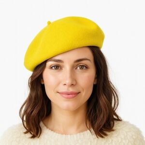 Yellow Felted  Wool Parisian BeretNWOT